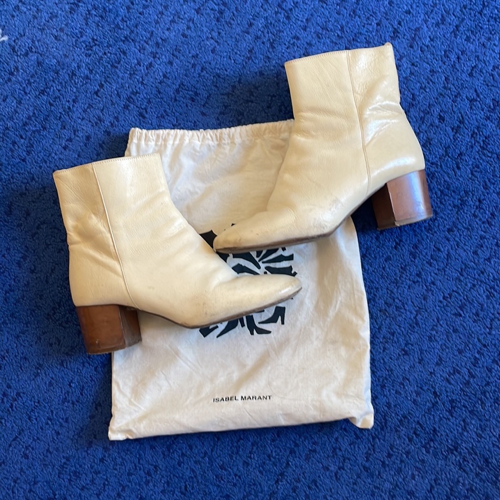 Isabel Marant soft beige leather ankle boot size:37 - Picture 10 of 11